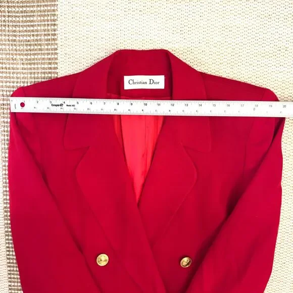 100% Authentic Vintage Christian Dior Red Wool Coat, Size 10, Designer Luxury - Picture 7 of 10